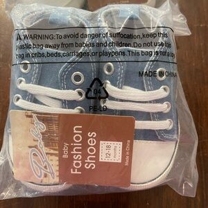 Baby Fashion Shoes - Blue Canvas Baby & Walker Sneakers
